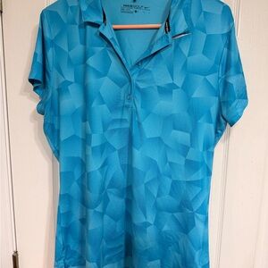 Nike Women's Aqua Geometric Button Down Shirt